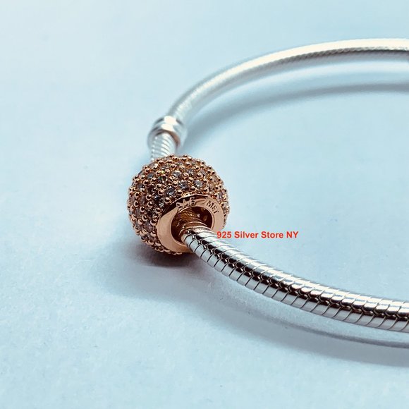 NEW Authentic Pandora Charm Rose Gold COLLECTION PAVE LIGHTS / Pandora Bracelet - Picture 6 of 7